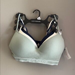 Lucky Brand Green and Blue Ribbed Bra Intimates